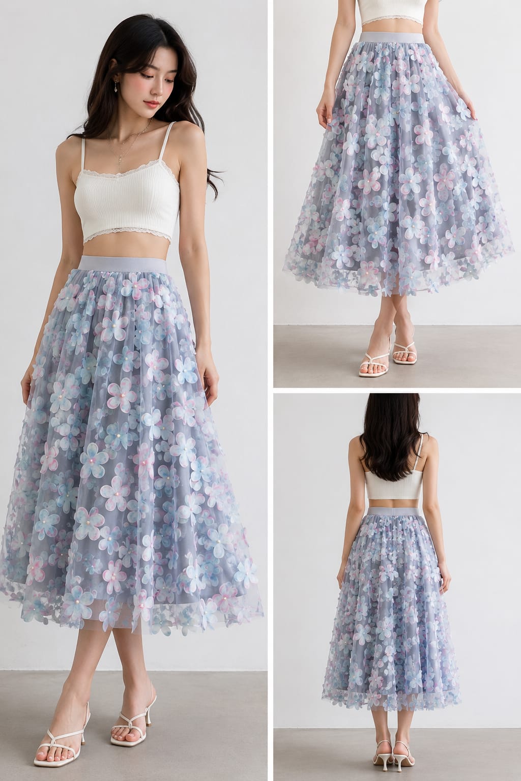 3-D Floral Skirt