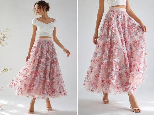 3-D Floral Skirt