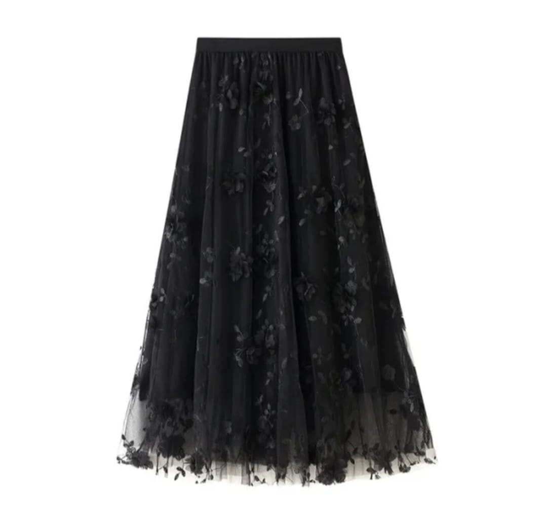 Floral Tulle Skirt  3-D