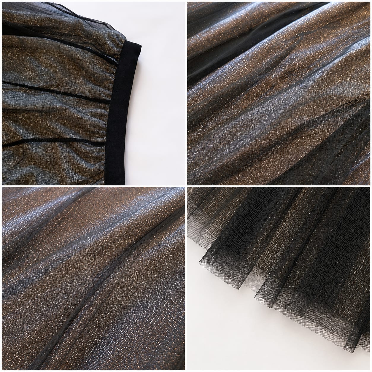 glittering lace 3-layered lined skirt