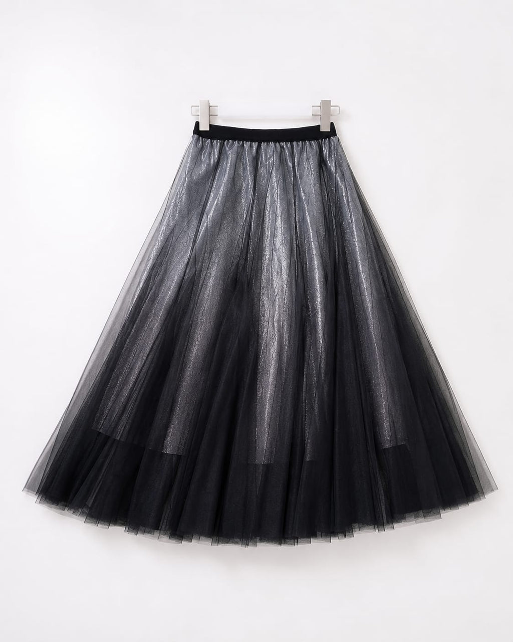 glittering lace 3-layered lined skirt