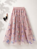 Elegant Luxury Butterfly Sequins Summer Skirt