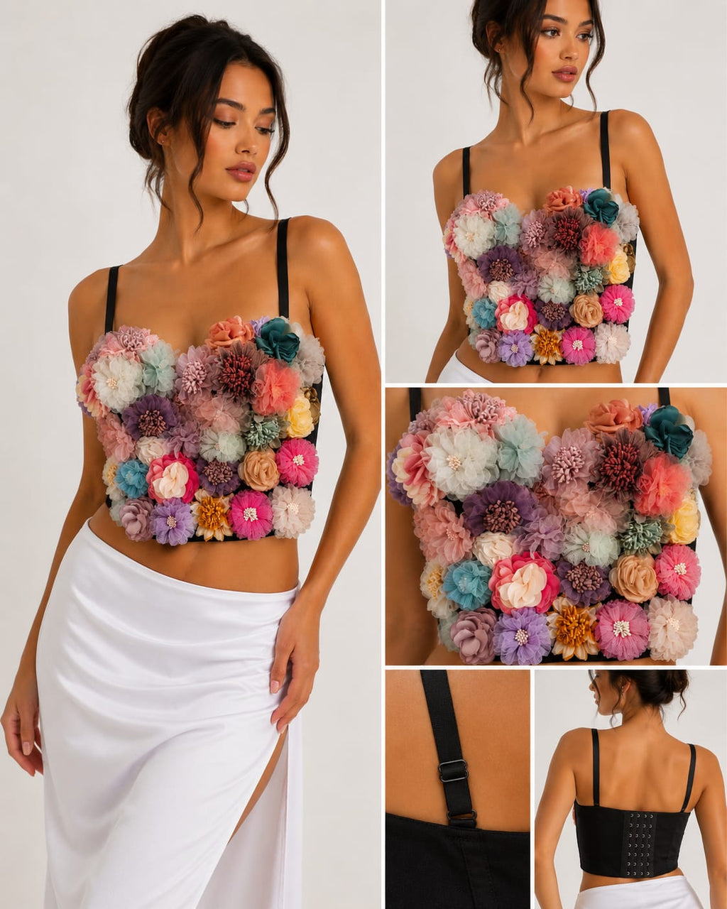 3-D floral vibrant corset