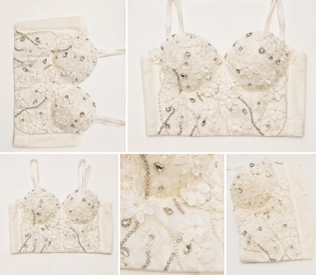 floral corset with sparkling gems
